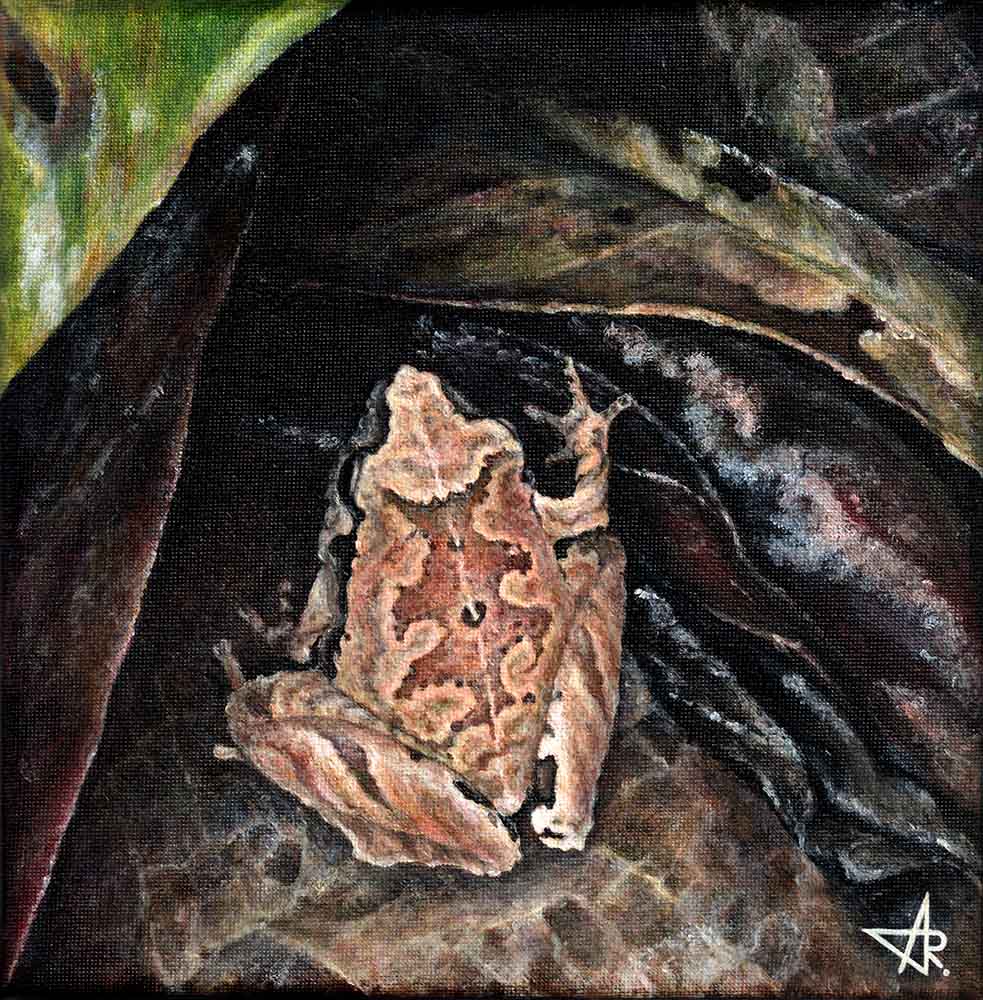 Fungus-tree (Dendrosphaera eberhardtii) 2024. Canvas, acrylic. 18x12 cm 